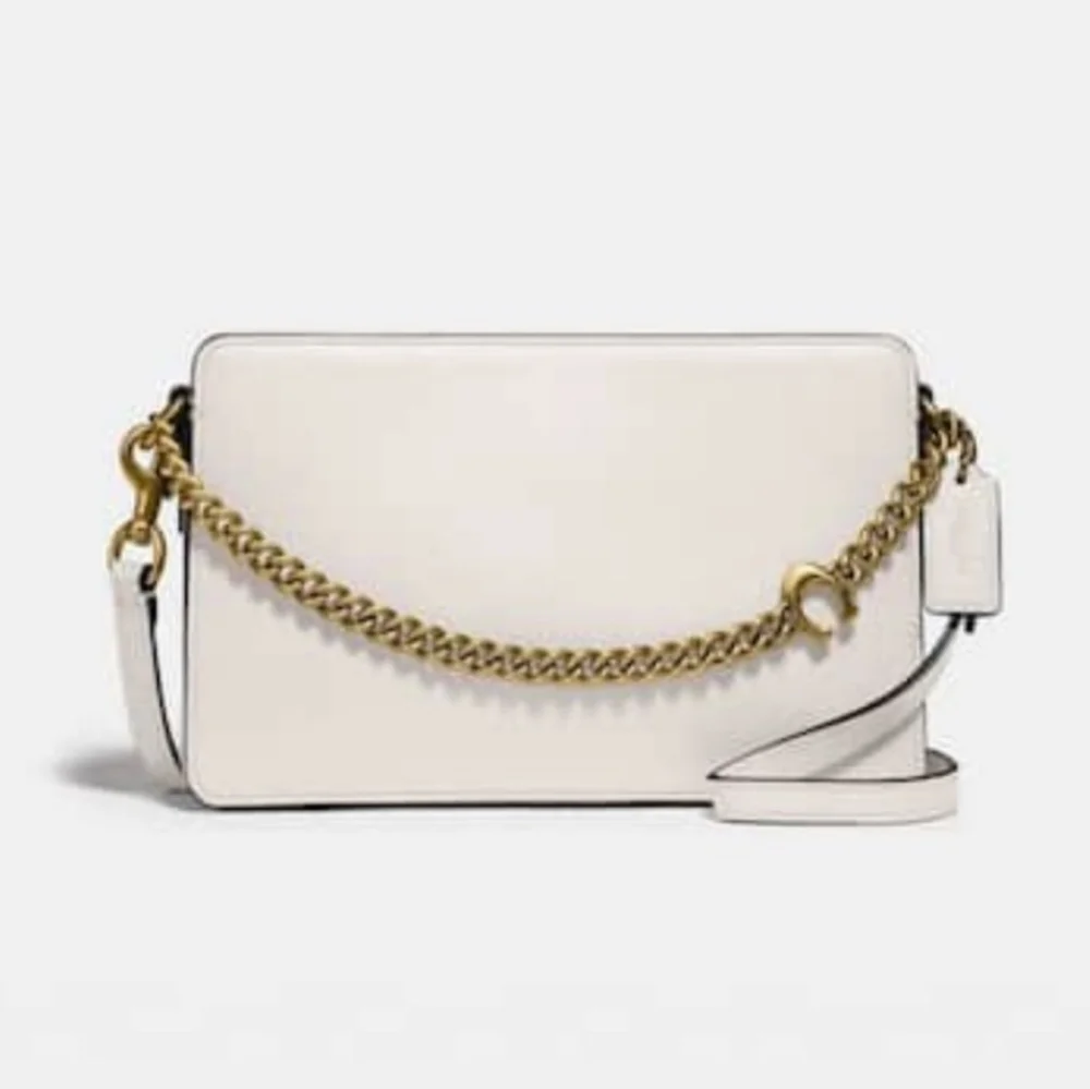 NWT Coach Signature Chain Crossbody Bag in Chalk/Brass - Picture 2 of 15